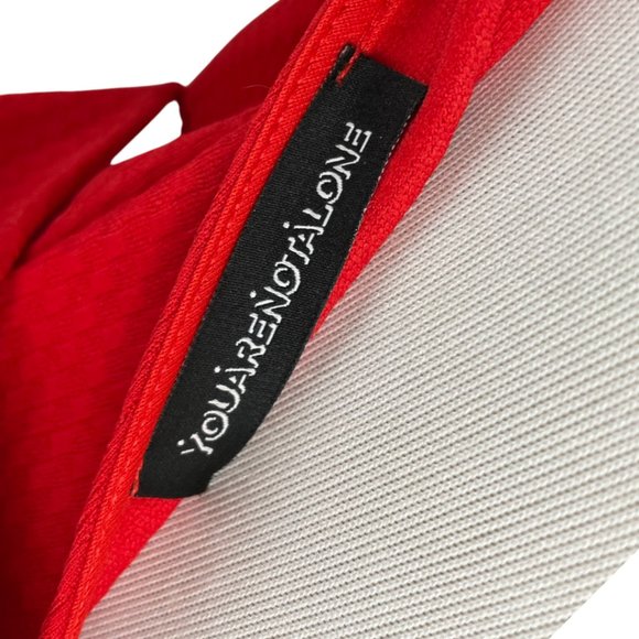 YOUARENOTALONE by H&M Dress Size Large Red Pullover Knit Deep V Back Bow Short - Picture 2 of 6